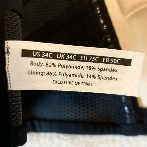 Strapless Black Lace Push-up Bra 34C - Picture 3 of 6